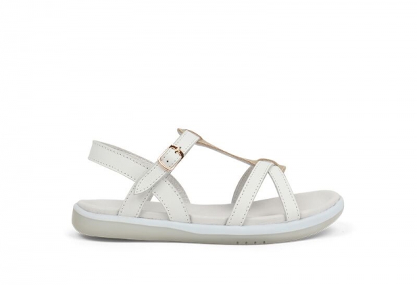 Bobux: kid+ Pixie Sandal White & Misty Gold