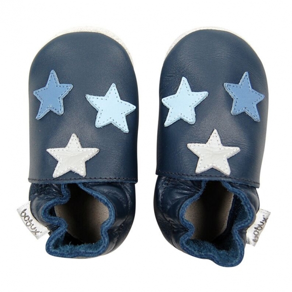 Bobux: Soft sole Navy Triple Star