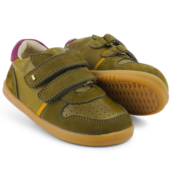 Bobux: iWalk (No: 23-26) Riley  Olive + Boysenberry